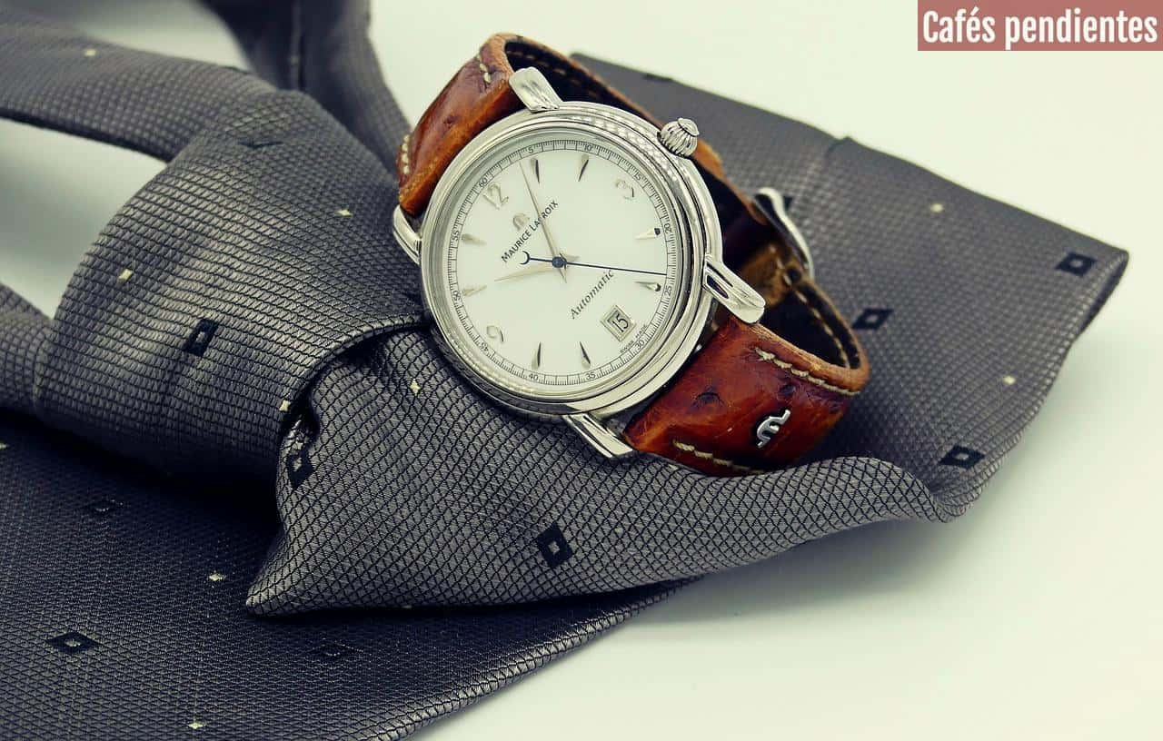 wrist watch, clock, necktie